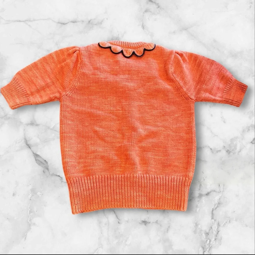 Misha & Puff Melon Cardigan with Scalloped Collar‎ 7-8